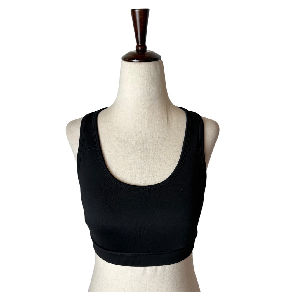 Reebok Sports Bra Women Small Black Racerback Mesh Pocket Athleisure Athletic